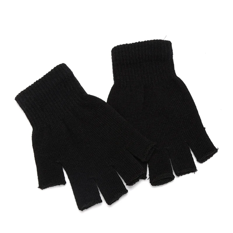 Street Fashion Gloves - Unisex Black Half Finger Fingerless Gloves