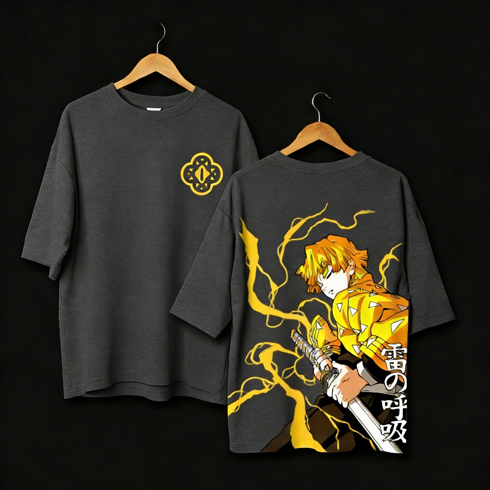 Street Fashion In Japan - Plus Size Demon Slayer Anime Printed