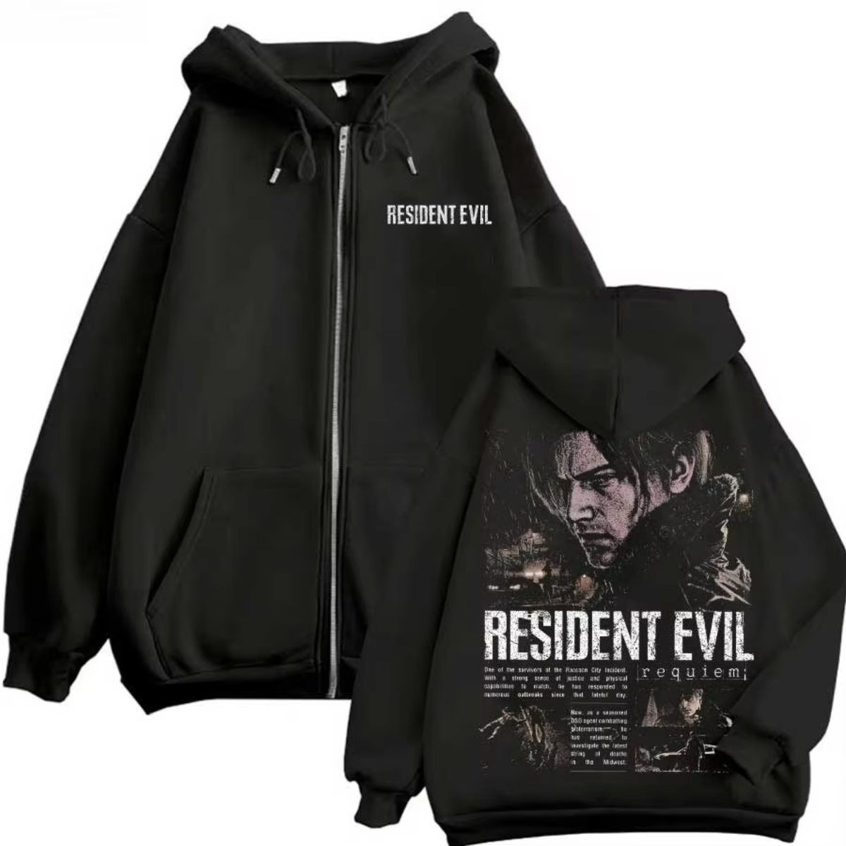 Street Fashion Game - Resident Evil Game Theme Zipper Hoodie