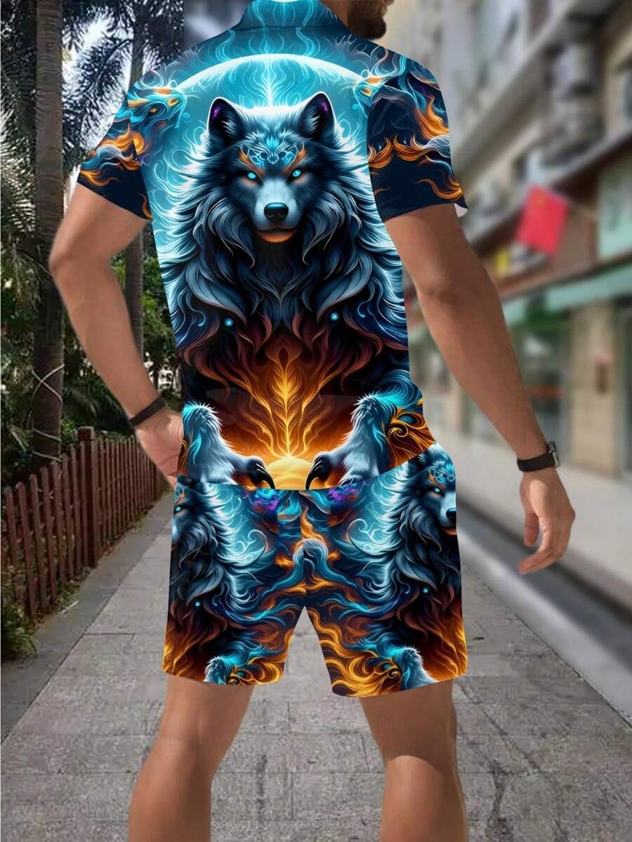 Men's Fashion 3D Wolf Print Zi - Street Fashion Outfit For Men 评论和价格