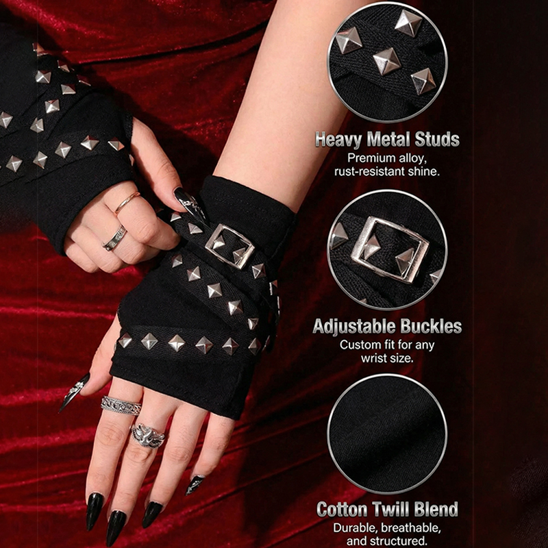 Y2K Personalized Buckle Punk S - Street Fashion Gloves 评论和价格
