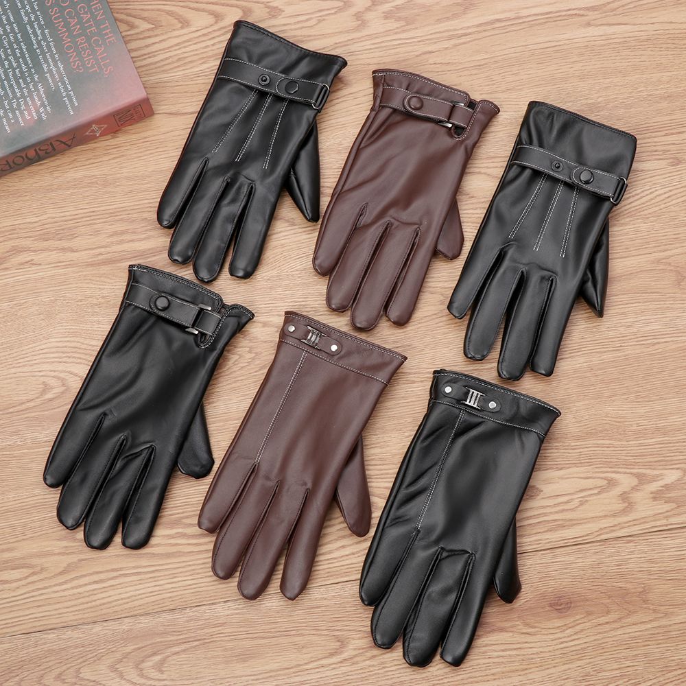 Men's Fleece Thermal Leather G - Street Fashion Gloves 评论和价格