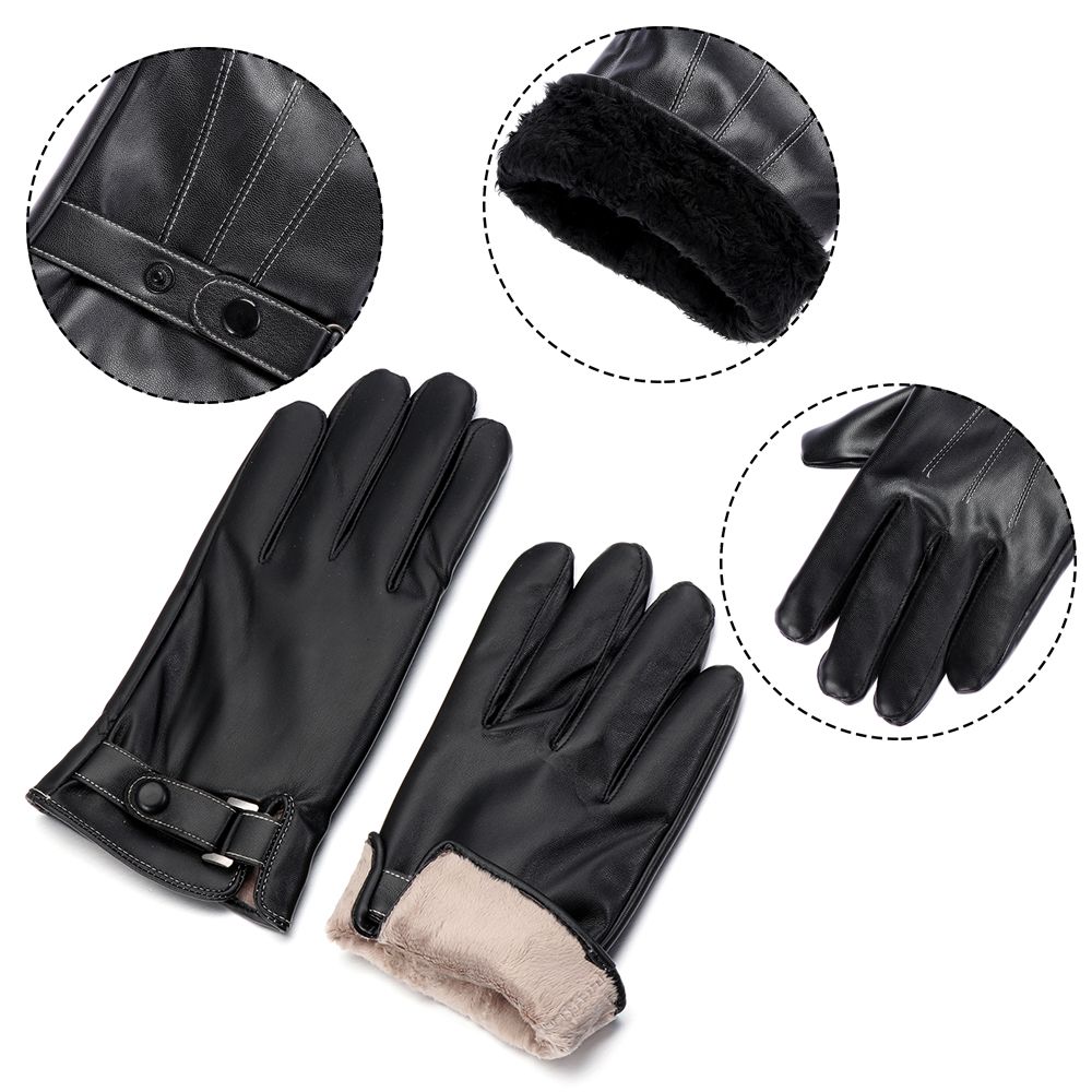 Men's Fleece Thermal Leather G - Street Fashion Gloves 评论和价格