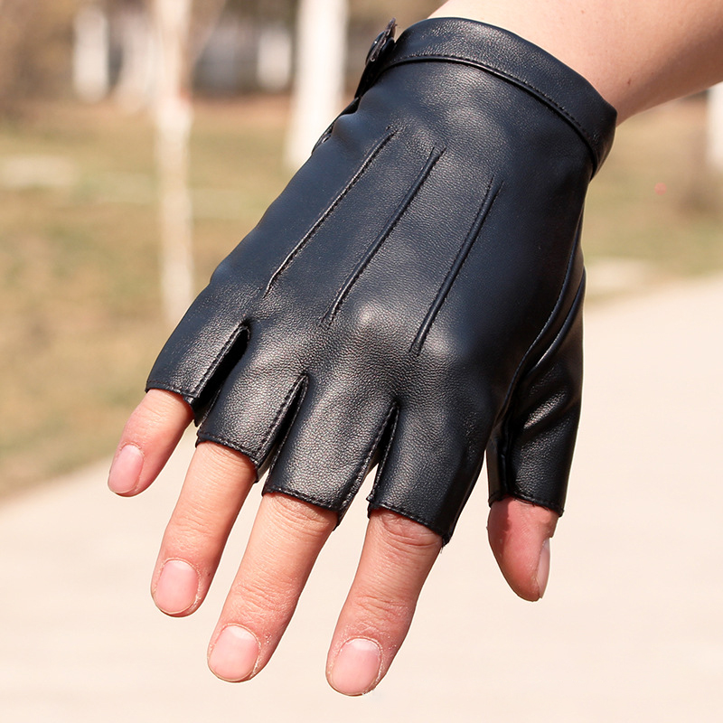 PU Leather Fingerless Gloves M - Street Fashion Gloves 评论和价格