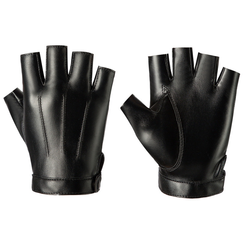 PU Leather Fingerless Gloves M - Street Fashion Gloves 评论和价格