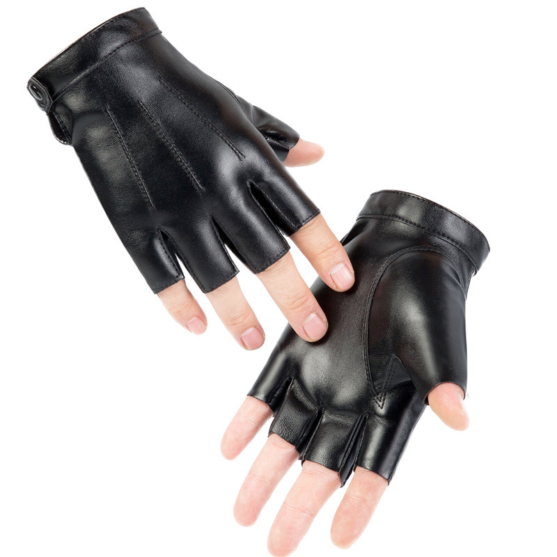 PU Leather Fingerless Gloves M - Street Fashion Gloves 评论和价格