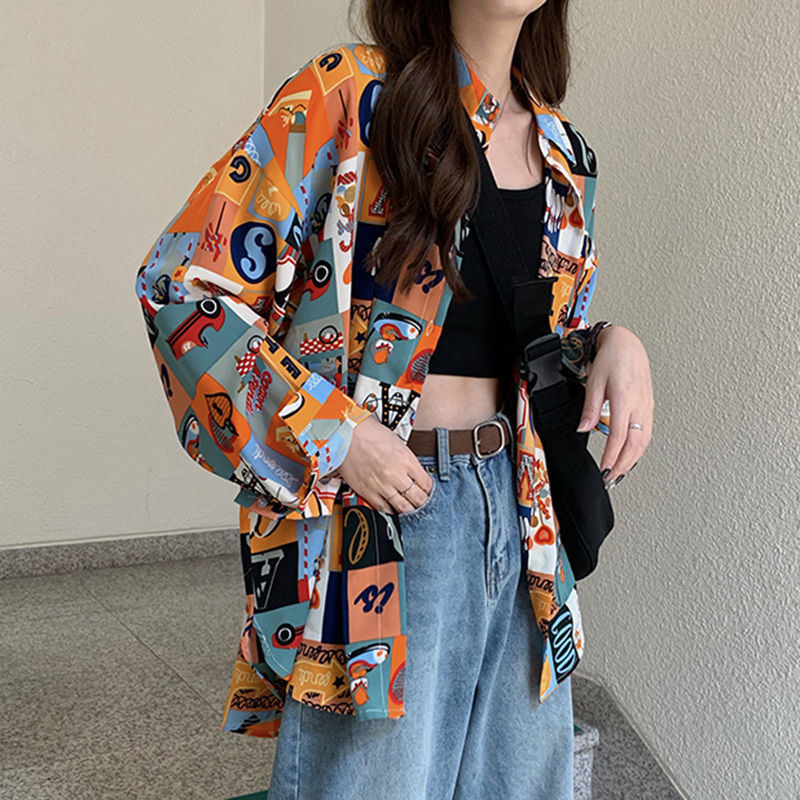 Shirts Women Spring Printed Th - Korean Street Fashion Female 评论和价格