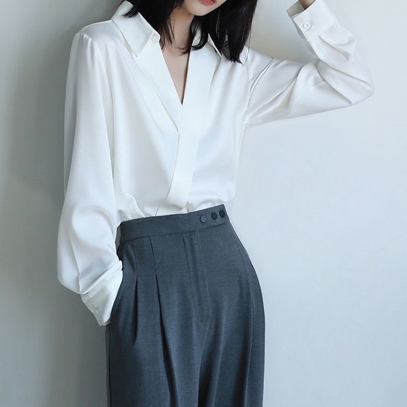Gidyq Women Black Chiffon Shir - Street Fashion In Korea 评论和价格