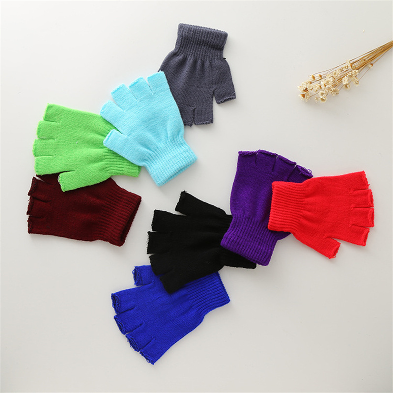 1Pair Unisex Black Half Finger - Street Fashion Gloves 评论和价格