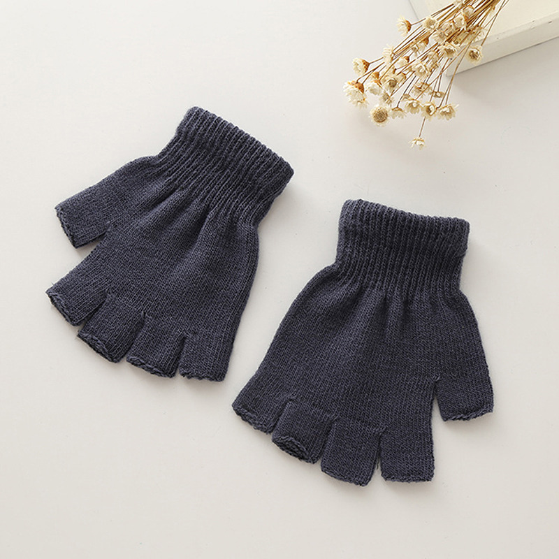 1Pair Unisex Black Half Finger - Street Fashion Gloves 评论和价格