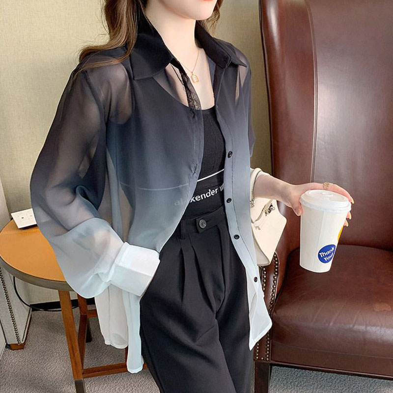 Fashion Gradient Color Chiffon - Street Fashion In Korea 评论和价格