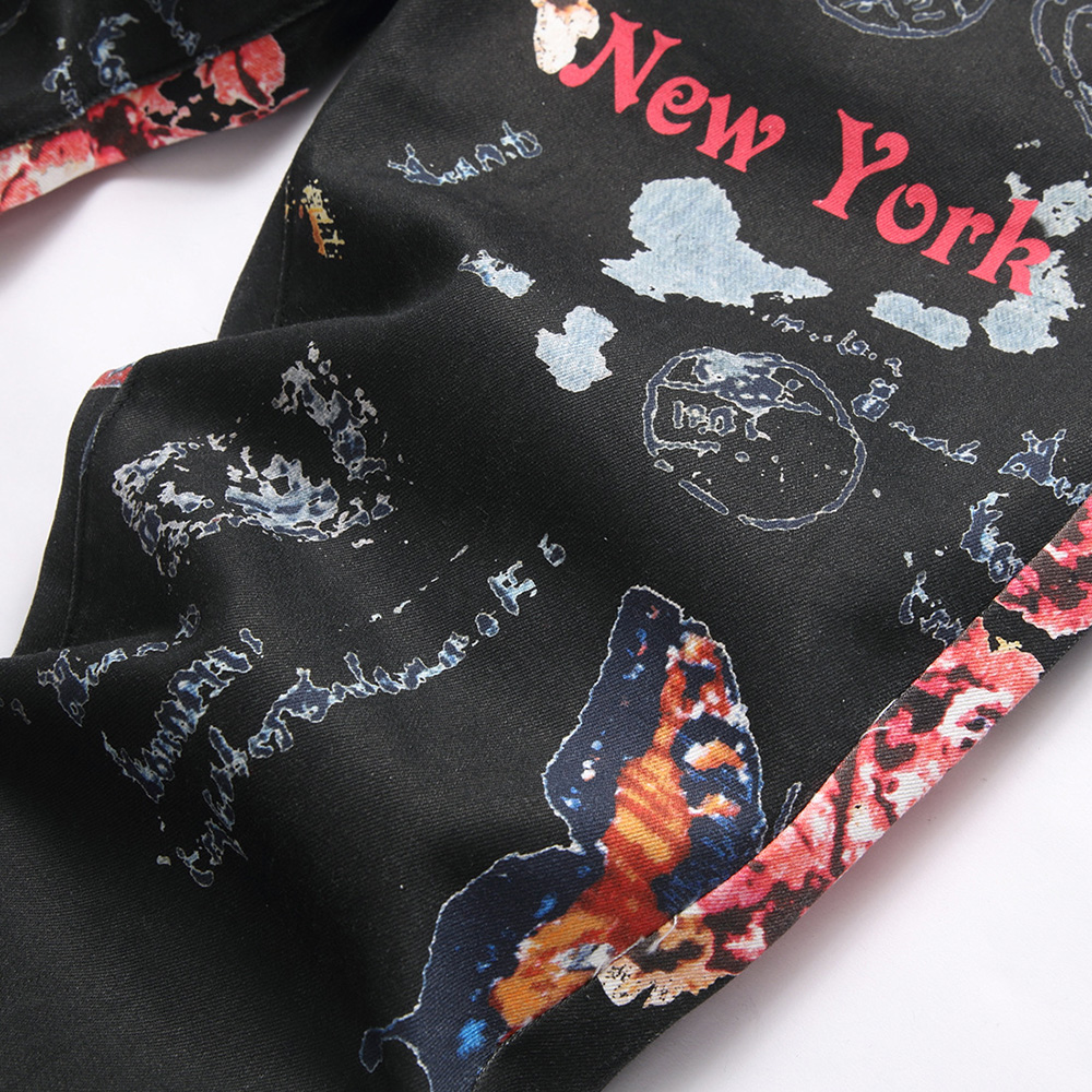 Men Digital Print Jeans Fashio - High Street Fashion New York 评论和价格