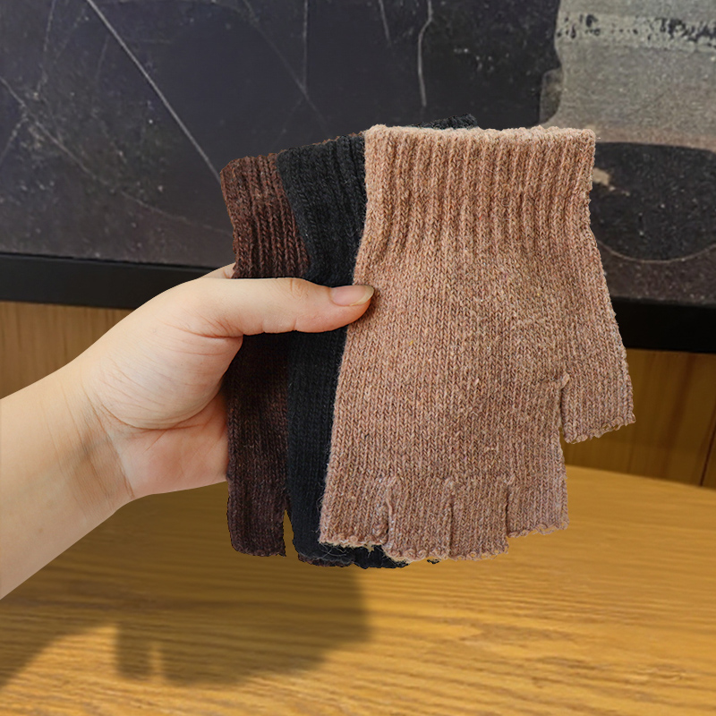 Wool Half-Finger Gloves for Wo - Street Fashion Gloves 评论和价格