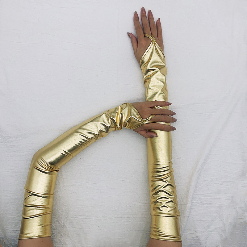 Lacquer Leather Hook Finger Lo - Street Fashion Gloves 评论和价格