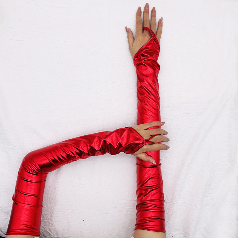 Lacquer Leather Hook Finger Lo - Street Fashion Gloves 评论和价格
