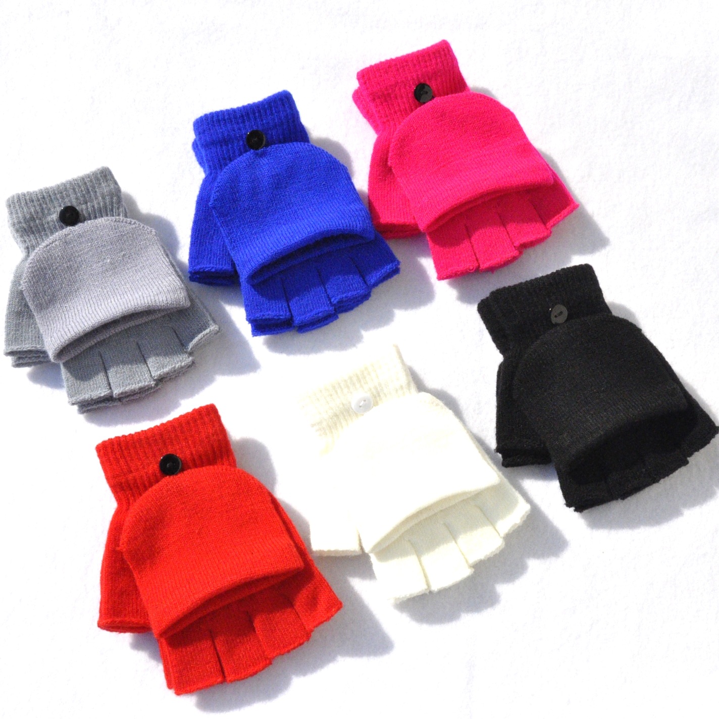 Knitted Flip Cover Half Finger - Street Fashion Gloves 评论和价格