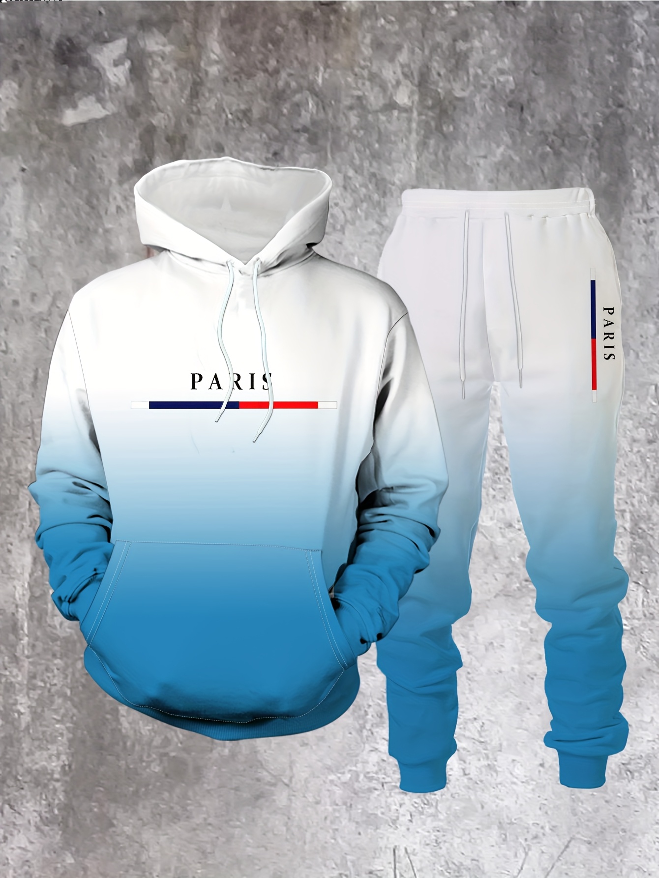 Gradient Color Paris Tracksuit - Street Fashion Outfit For Men 评论和价格