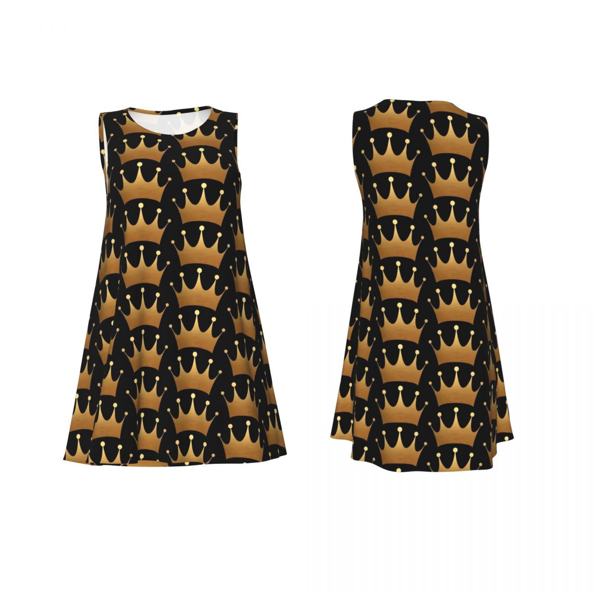 Queen Print Dress Gold Crown P - Queen Street Fashion 评论和价格