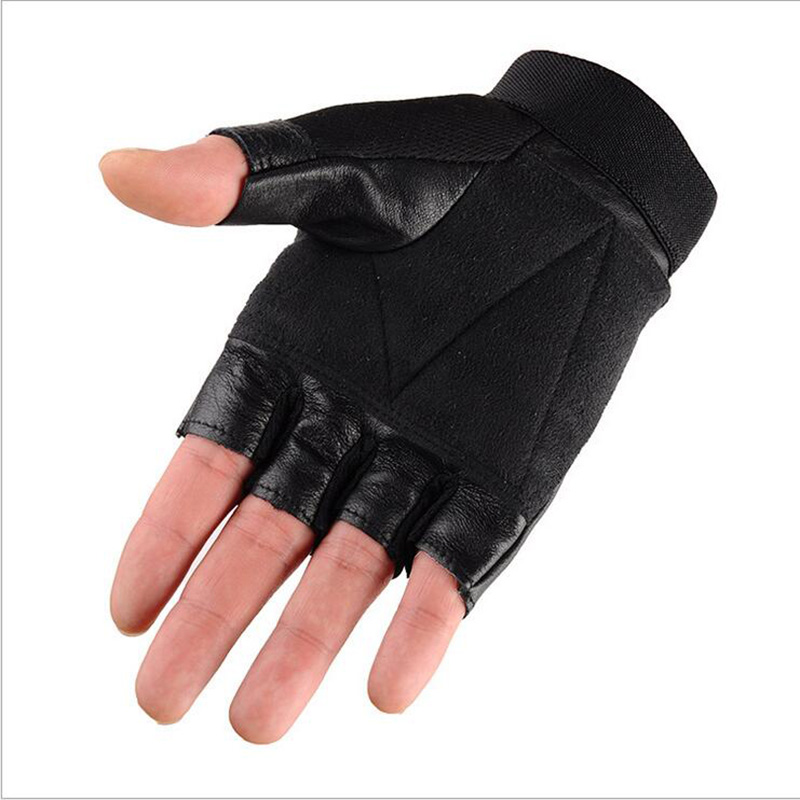Men's Half Finger Leather Fitn - Street Fashion Gloves 评论和价格