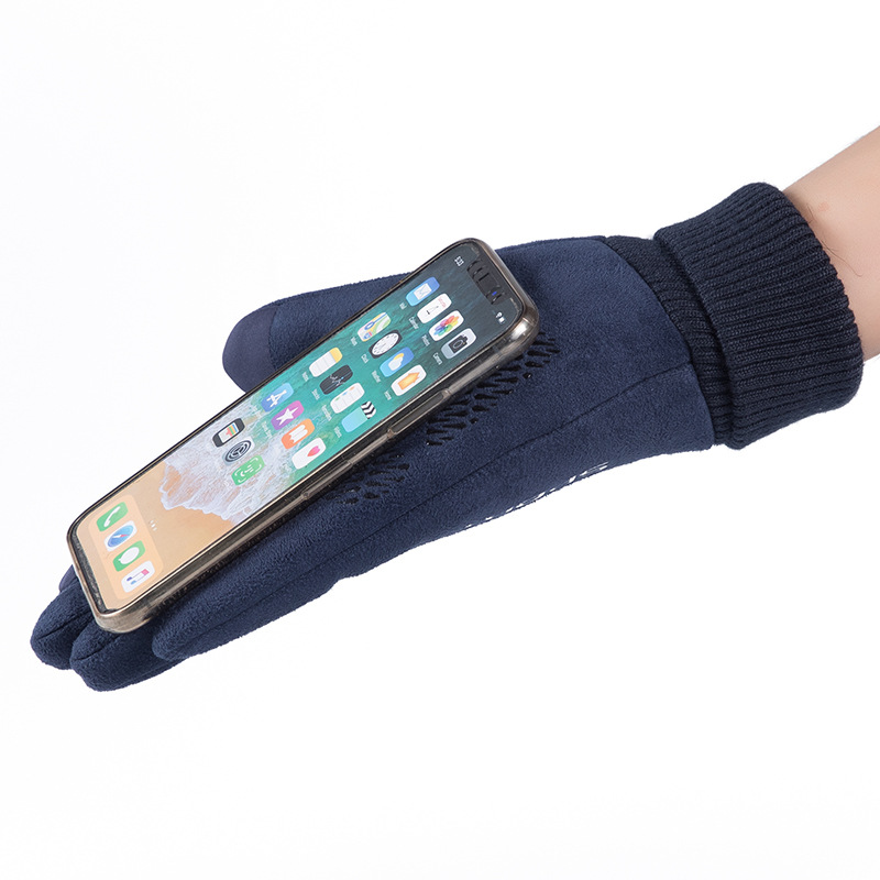 Men Winter Suede Leather Plush - Street Fashion Gloves 评论和价格