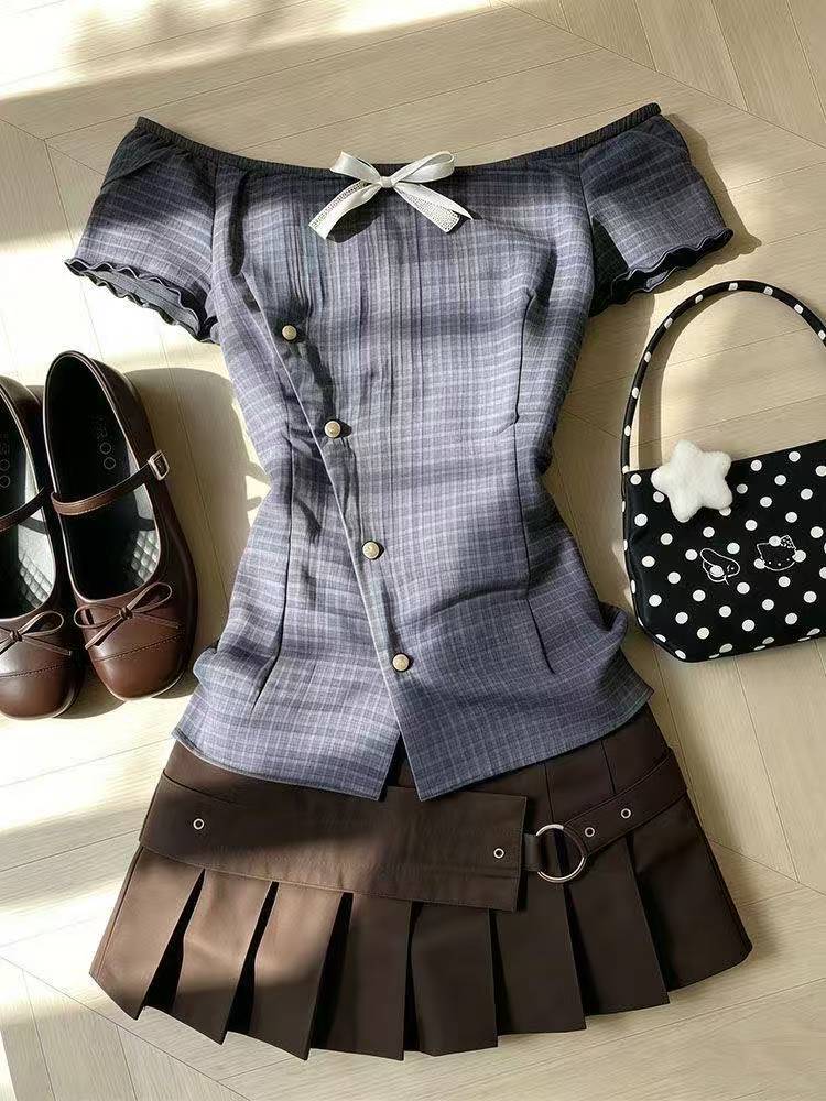 Retro Ruffle Blouse Women Japa - Street Fashion In Japan 评论和价格