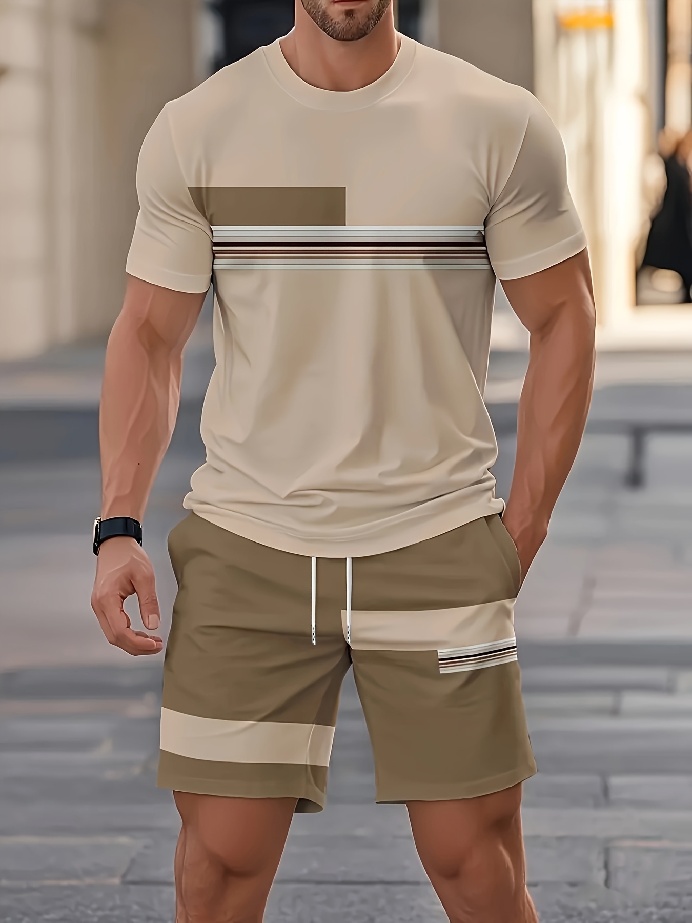 Summer Men's Sets Casual O-nec - Street Fashion Outfit For Men 评论和价格