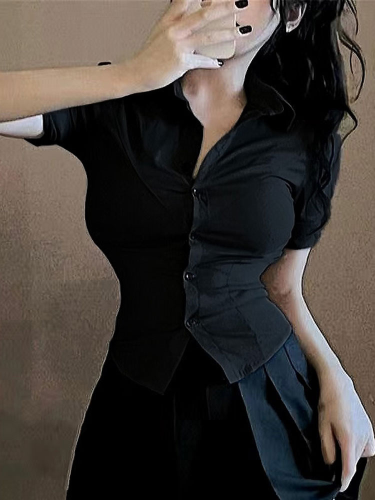 Fashion Woman Blouse Elastic S - Street Fashion In Korea 评论和价格